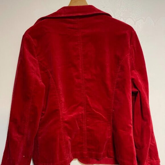 TRIBAL Red Corduroy Women's Blazer Jacket Size 12 - Picture 13 of 13